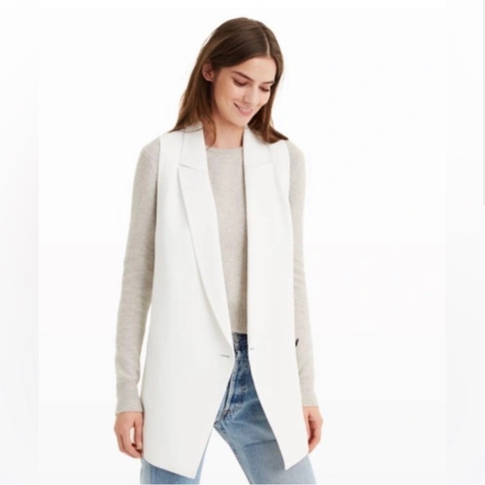 Club Monaco white blazer vest